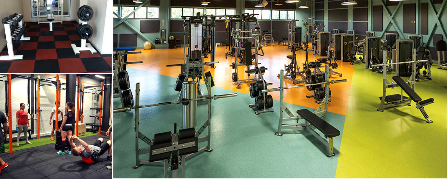 Gym Rubber Surfaces Flooring Rolls and Tiles